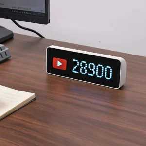 Instagram & Youtube follower display sign Pixel Clock + Weather Desk Display