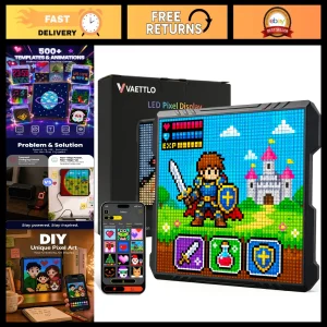 32x32 LED Pixel Art Display - USB Powered Gaming Desk Decor with App Control